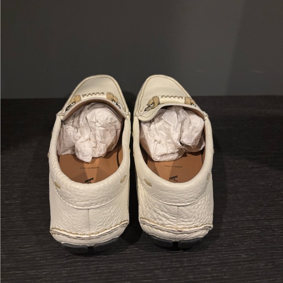 Prada White Pebble Leather Loafers in SIZE 10 - Picture 5 of 7